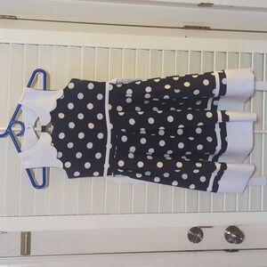 Blue Dress with white polka dots
